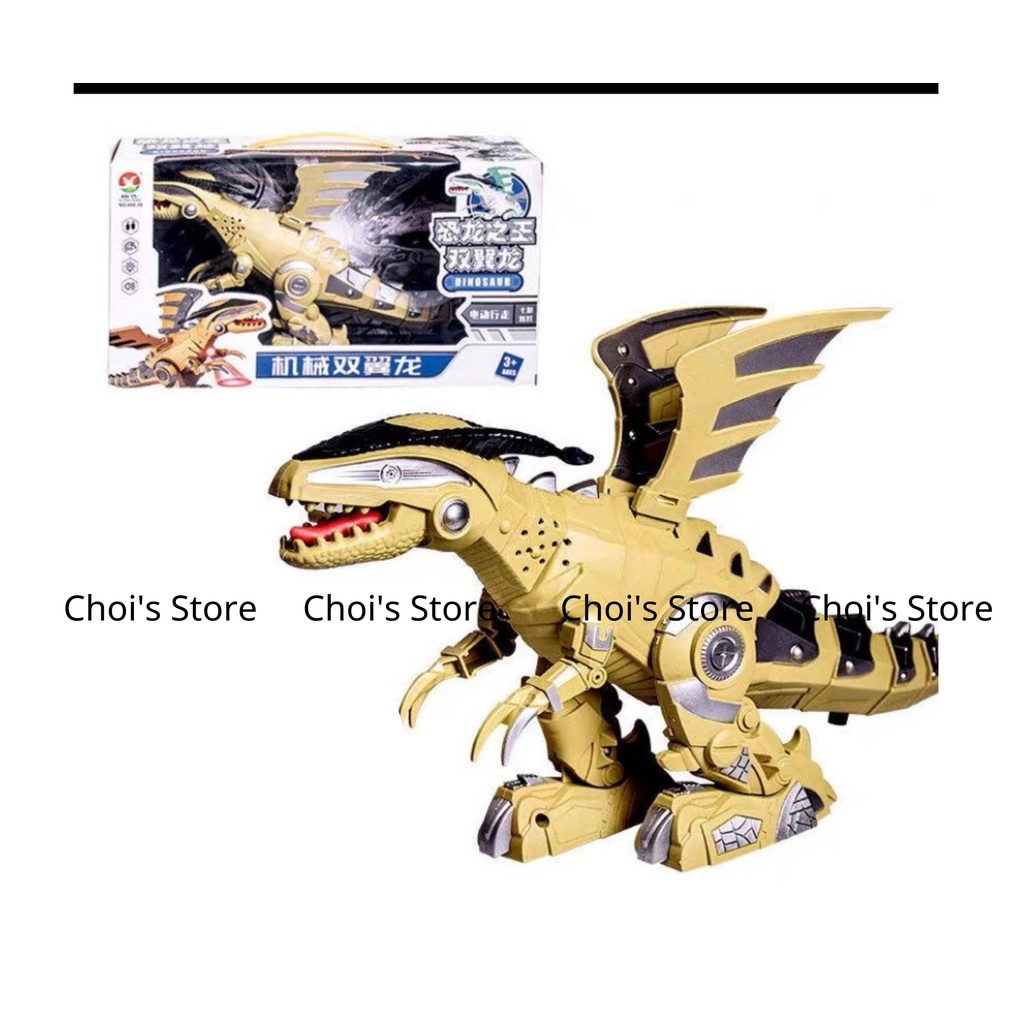 Đồ chơi khủng long có cánh biết đi, chiếu đèn 2 màu vàng, trắng Choi Store 56