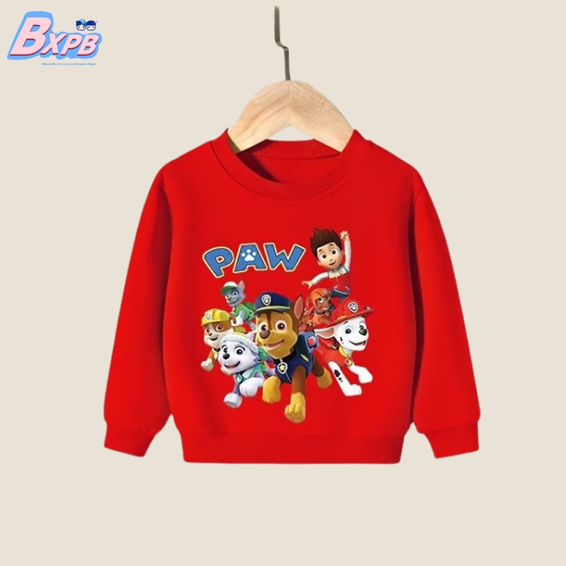 Áo sweater BXPB cổ tròn tay dài mỏng in họa tiết hoạt hình thời trang thu đông đáng yêu cho bé 4-15 tuổi