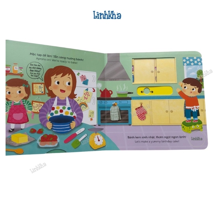 Sách Tương Tác Chuyển Động - Làm Bánh - Busy Book - Đinh Tị