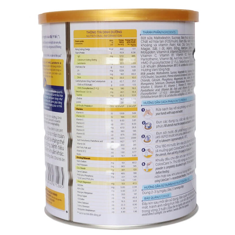 Sữa Non Nutricare ColosCare số 1+ 800g tăng cường miễn dịch