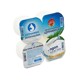 Sữa chua ăn thanh trùng Long Thành Lothamilk lốc 4 hũ 100g