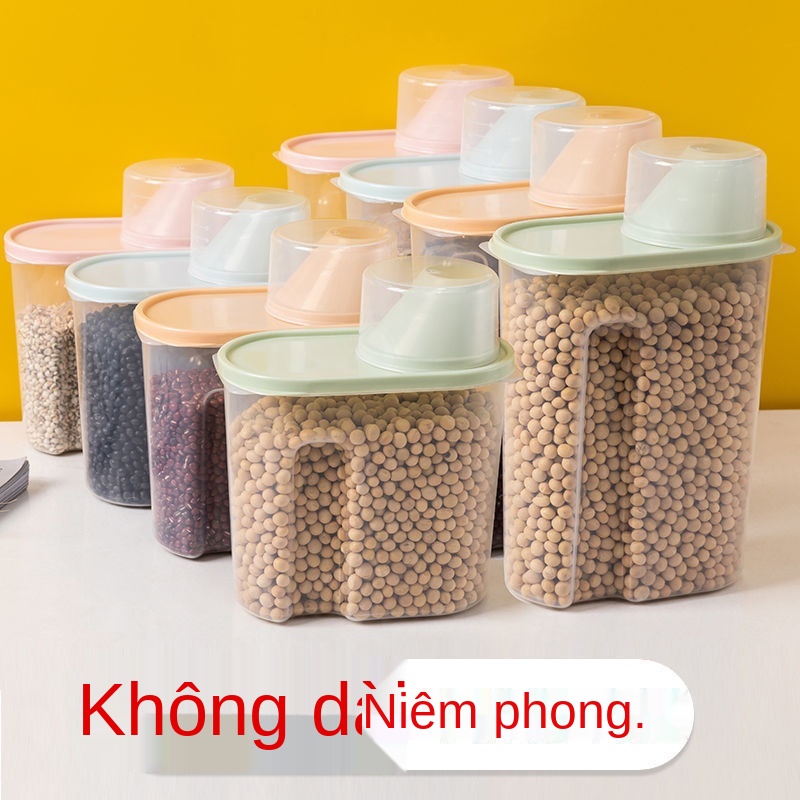 Đồ dùng nhà bếp, hộp bảo quản ngũ cốc nguyên hạt, thực phẩm đóng hộp kín có nắp đậy, hộp đựng đồ dày cỡ lớn