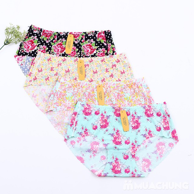 Quần lót nữ đúc su hoa văn Victoria (MS02), quần lót su hoa văn VS (Giao màu ngẫu nhiên)