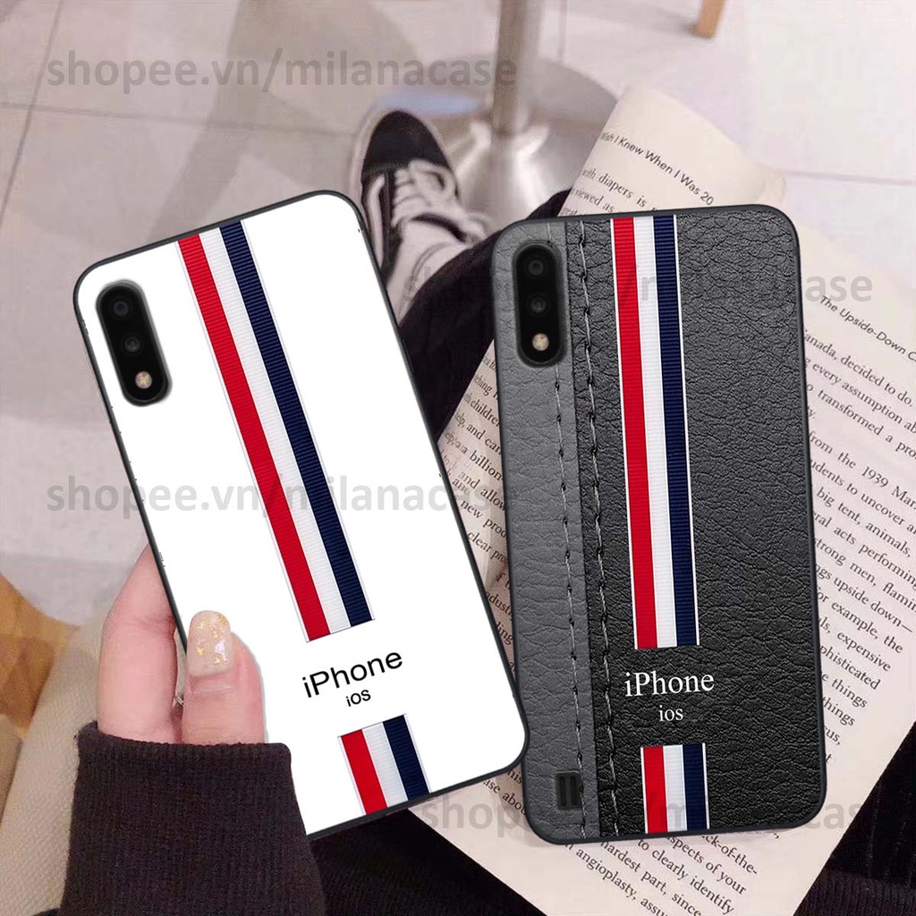 Ốp Samsung A01 / A02 in giả da phong cách thể thao, cá tính, thời trang