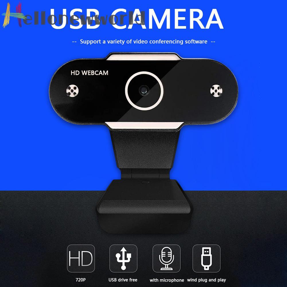 Hellonewworld 720P HD USB 2.0 A Web Camera Live Video Online Microphone Computer PC Webcam