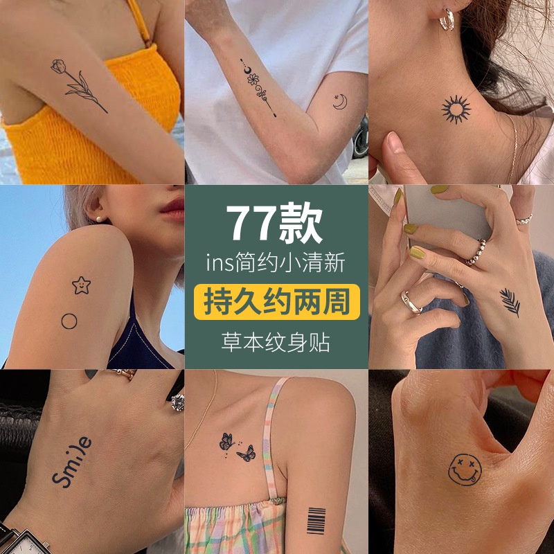 Tattoo inkaholic Hình Xăm Dán Họa Tiết Nước Ép 77 Dùng Một Lần Chống Nước Bán Vĩnh Viễn Dễ Thương