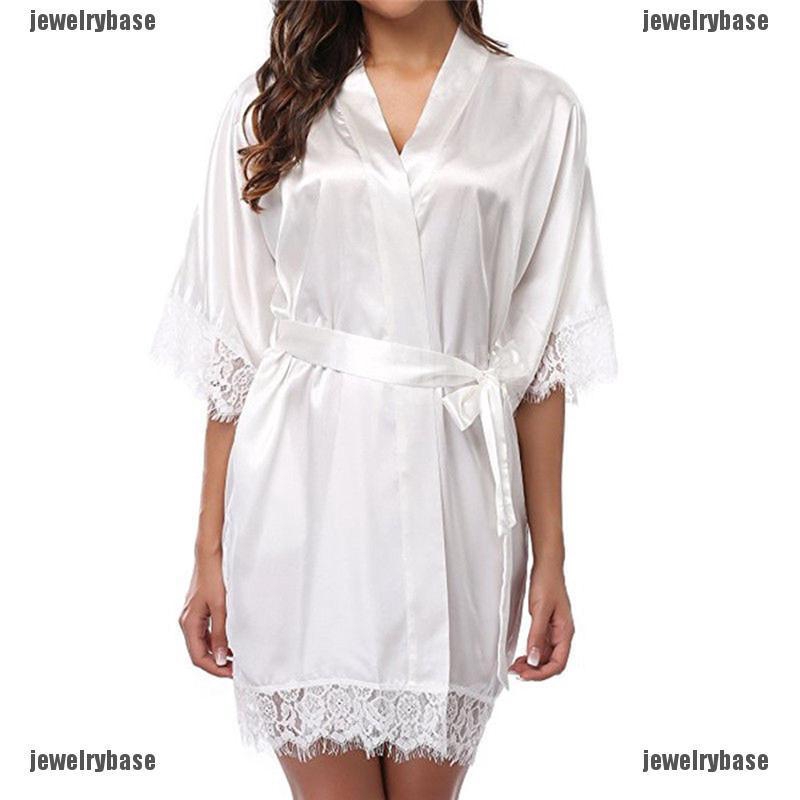 Áo choàng ngủ dáng dài phối ren hoa gợi cảm cho nữ | BigBuy360 - bigbuy360.vn