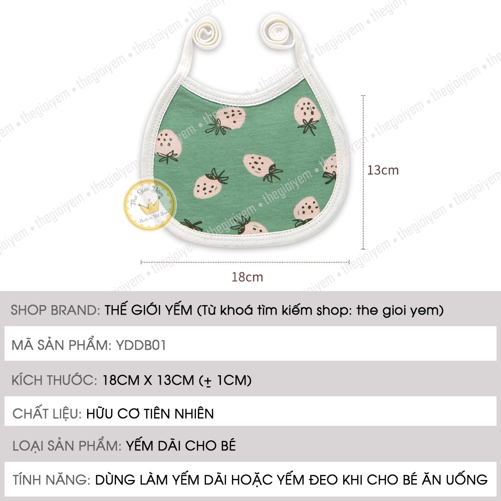 Yếm dãi cho bé chất liệu hữu cơ tự nhiên hoạ tiết sinh động