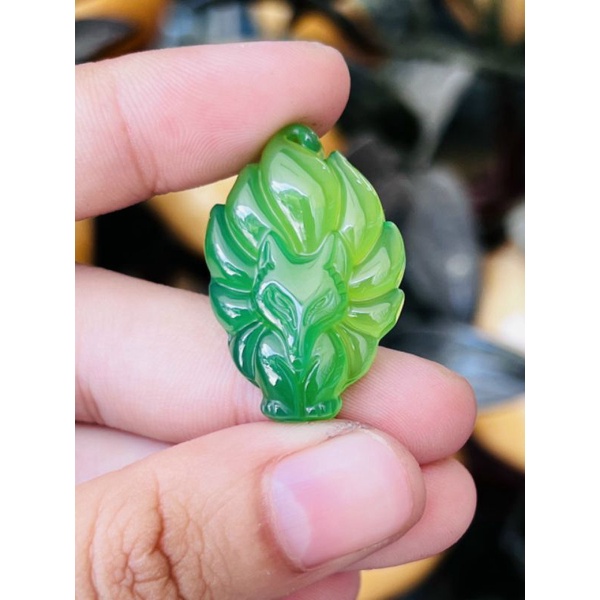 Dây Chuyền Hồ Ly Chín Đuôi Xòe Màu Xanh, Vàng, Trắng Kèm Dây Đeo Cổ