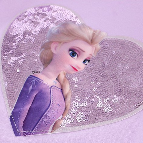 DISNEY Áo Thun Tay Dài In Hình Công Chúa Elsa Đính Kim Sa Thời Trang Cho Bé Gái 1-8 Tuổi
