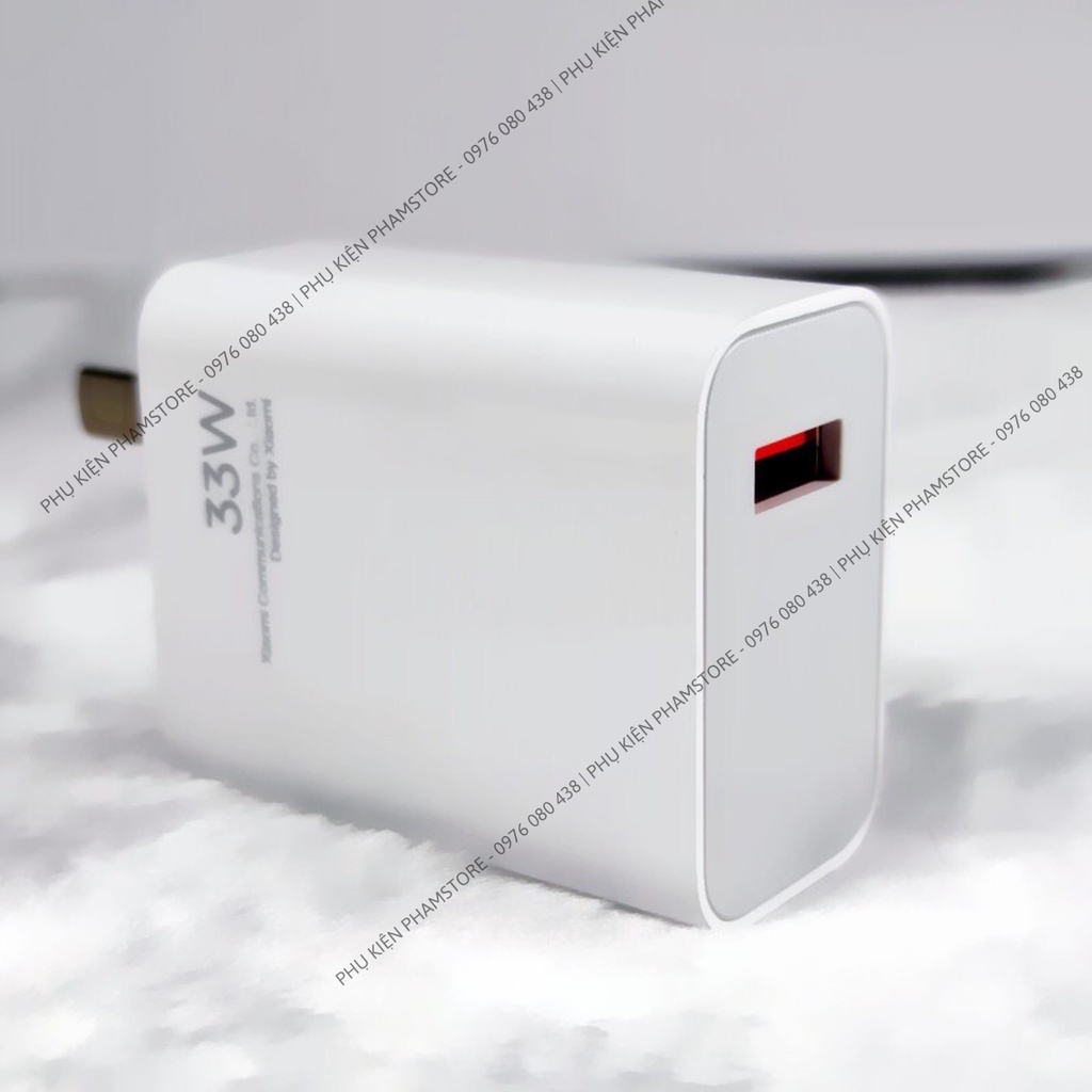 Bô Sạc Xiaomi 33W Chính Hãng Sạc Nhanh | Fullbox | Cổng USB | Dùng Cho IP, Xiaomi, Samsung