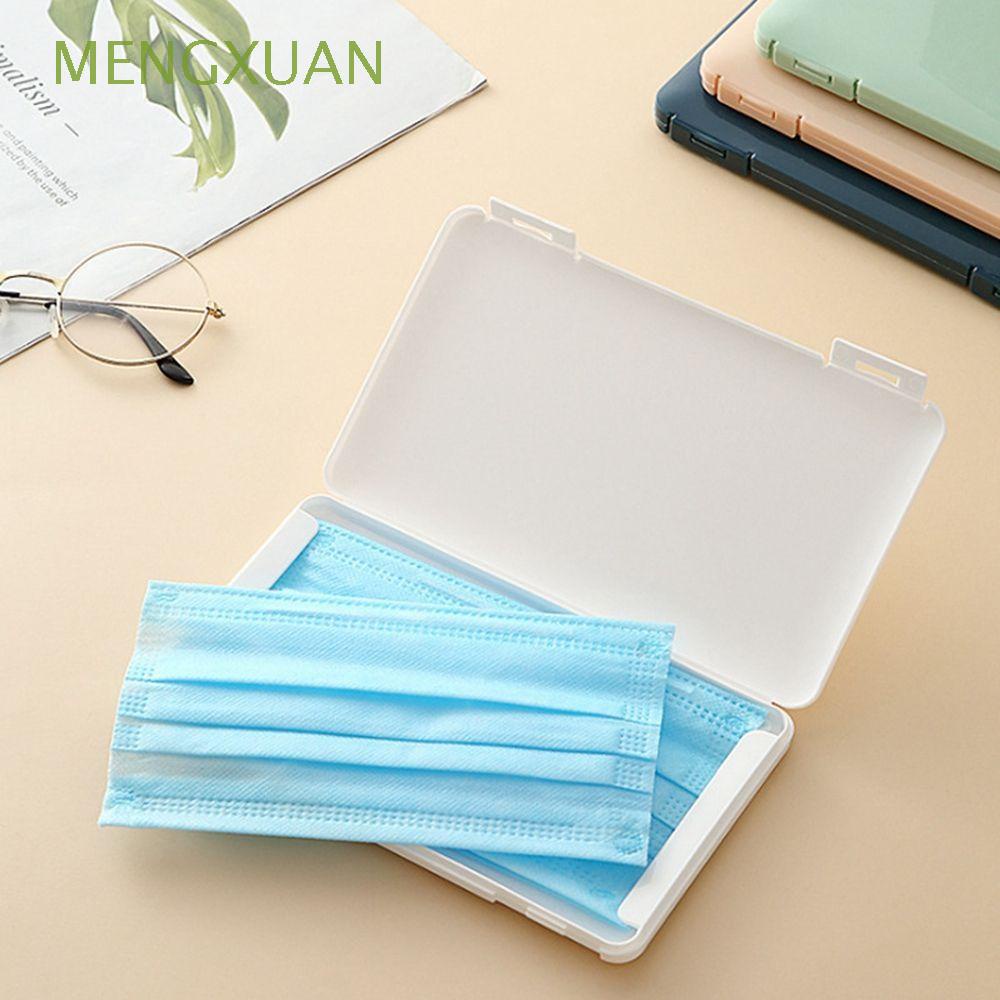 MENGXUAN Hộp nhựa đựng bảo vệ mặt hình chữ nhật nhỏ gọn an toàn nhiều màu dùng 1 lần
