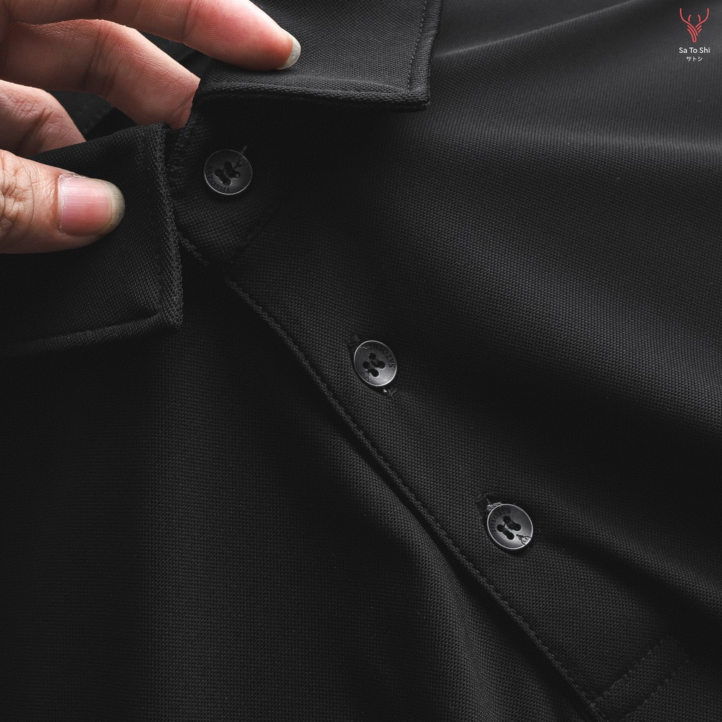 |Hẻm Store| Áo Polo Nam SATOSHI SAPL25 tay ngắn dáng thể thao màu đen cotton mát mềm thấm hút mồ hôi | BigBuy360 - bigbuy360.vn