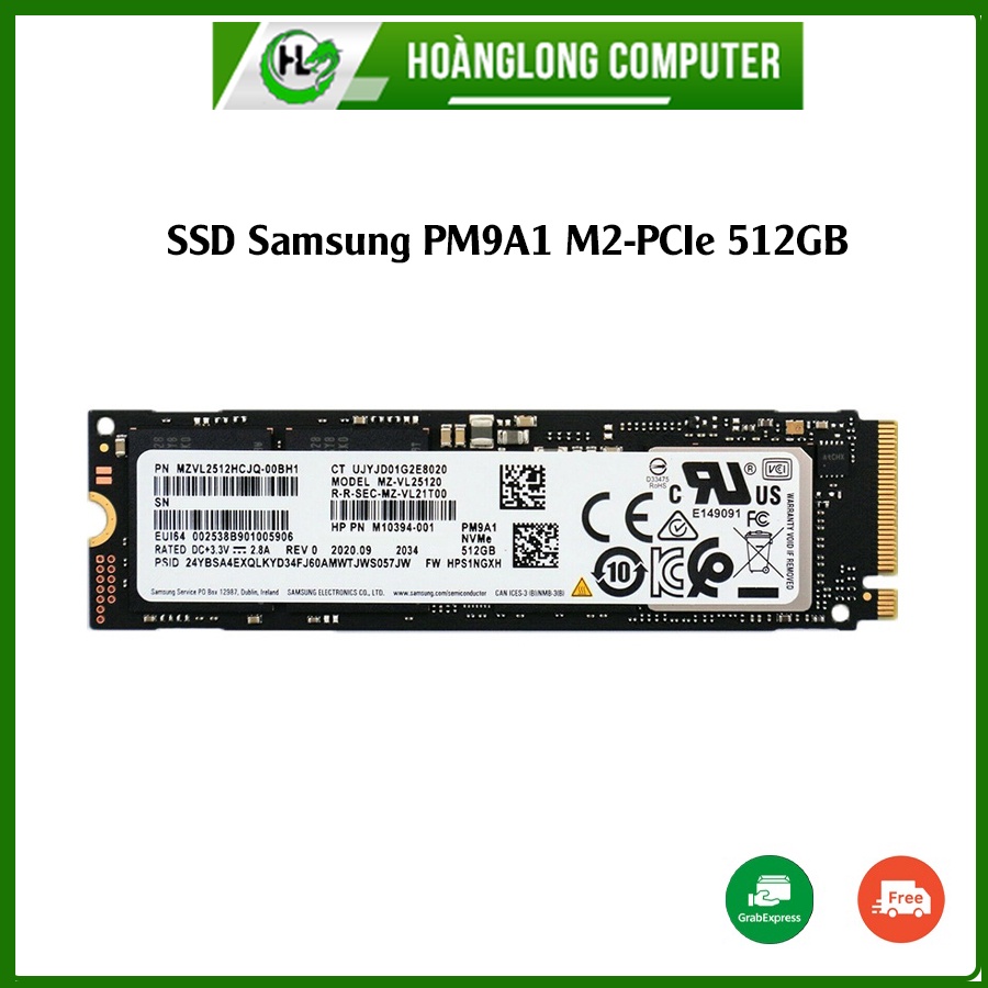 Ổ Cứng SSD Samsung PM9A1 NVMe 2280OEM M2-PCIe 512GB 6900 /5000 MB/s Samsung 980 PRO- Hoàng Long Computer