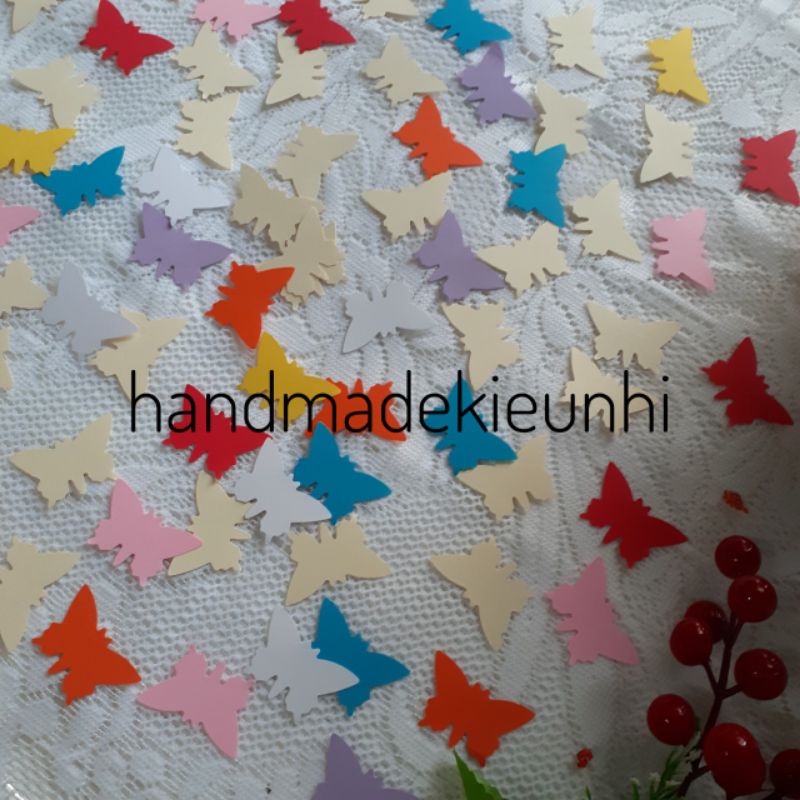 20- 35-50 Hình bươm bướm, có 3 size, bằng giấy - thủ công mầm non cho bé- trang trí thiệp, bưu thiếp, bao lì xì