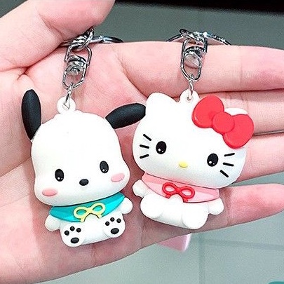 Chùm móc khoá dẻo Sanrio Characters Panda Photo Husky Sport Disney Queen Hello Kitty Lego