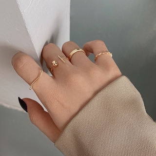 Geometric shape ring, 4 ring fashion accessories