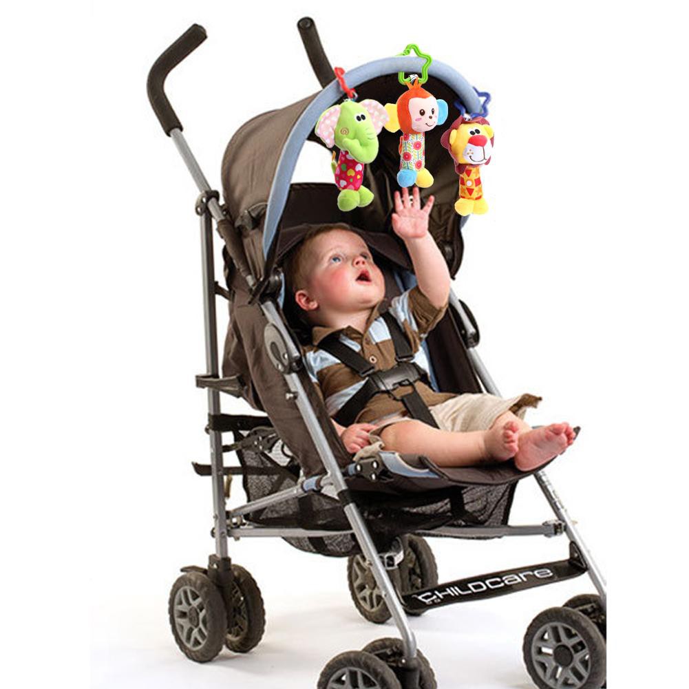 ★lp★Newborn Baby Infant Cute Animal Handbells Developmental Bed Bells Toys