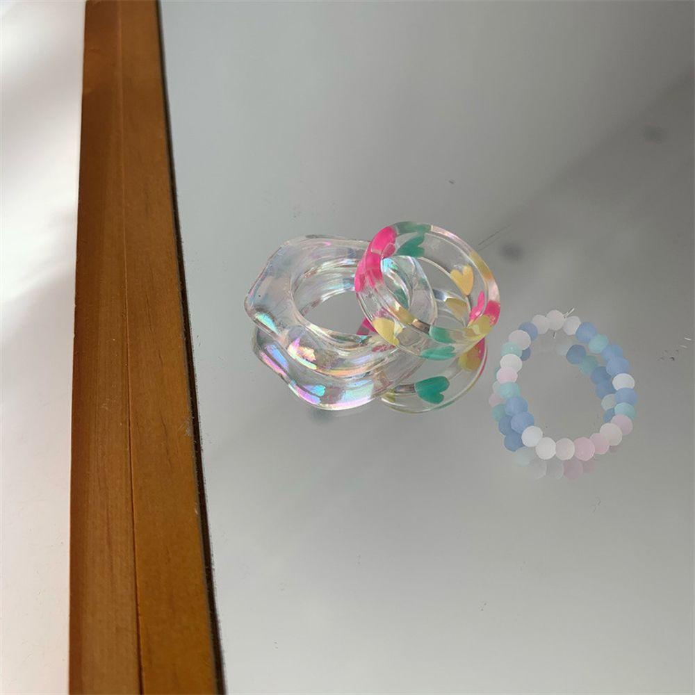 Nhẫn Đeo Tay Bằng Nhựa Trong Suốt Thời Trang Hàn Quốc Cổ Điển