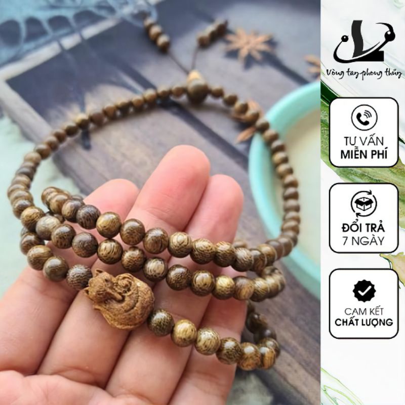 Vòng Tay Trầm Hương 108 Mix Hồ Ly Tặng Kèm Hộp Gấm - N94 | BigBuy360 - bigbuy360.vn