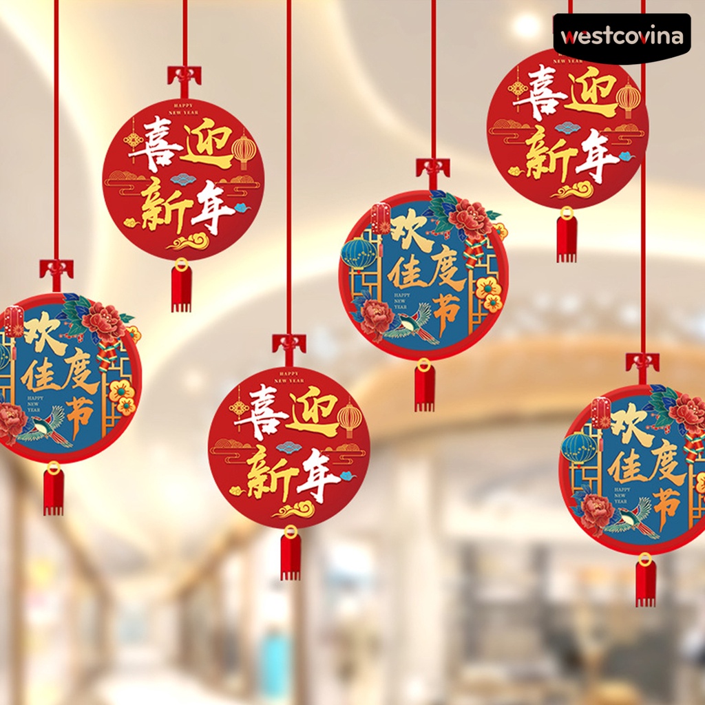 Set 6 phụ kiện treo trang trí mừng năm mới phong cách truyền thống