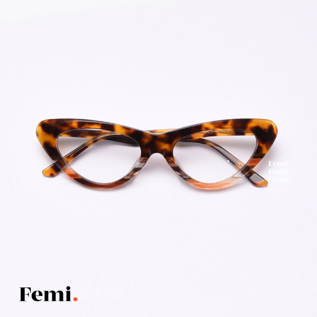 Gọng kính cận nữ mắt mèo Femi Kara chính hãng mắt kính nữ Acetate cao cấp