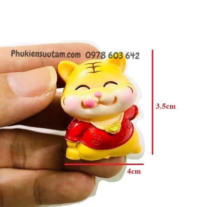 Tượng Nhựa Con Cọp Cute Dễ Thương , Chất liệu Nhựa, trưng bày trên bàn sách, xe oto - SP005465