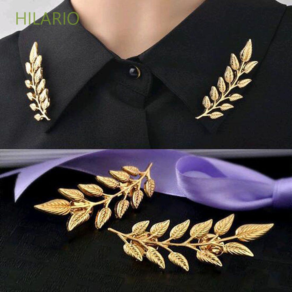 HILARIO Fashion Collar Pin Retro Shirt Leaves Brooch Creative|Exquisite Buckle Classic/Multicolor