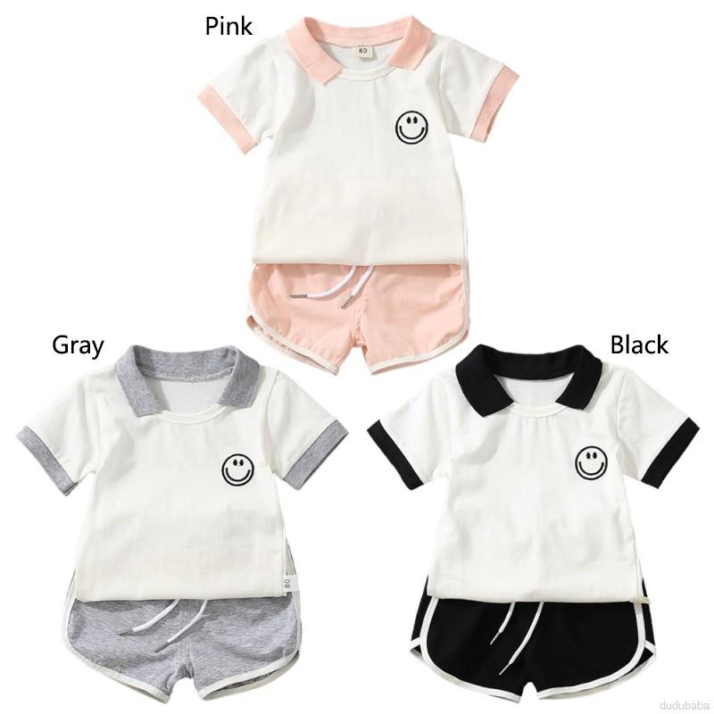 Set Áo Thun Tay Ngắn &amp; Quần Short Cho Bé Từ 0-5 Tuổi