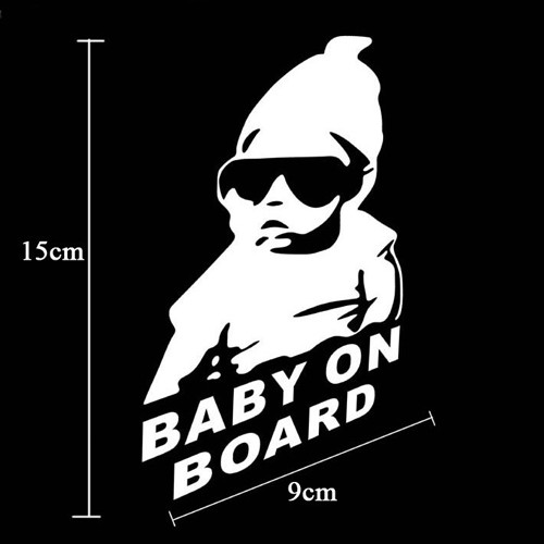 Decal chữ Baby On Board dán trang trí xe ô tô