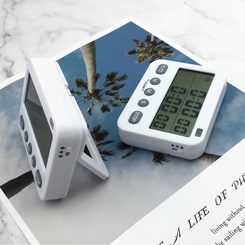 Đồng Hồ Hẹn Giờ Kỹ Thuật Số Đếm Ngược Kép Kỹ Thuật Số Cho Nấu Ăn Có Thể Điều Chỉnh 3 Mức Độ