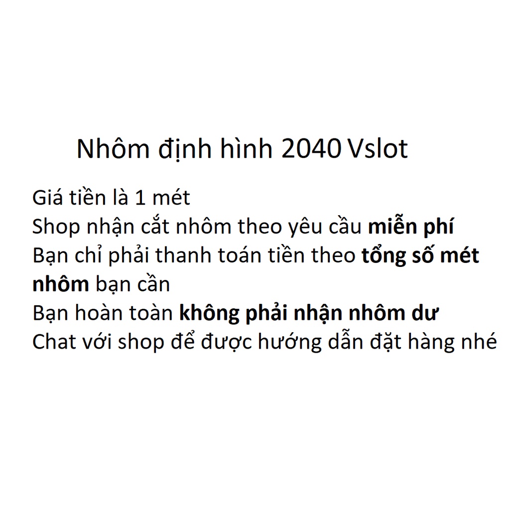 Nhôm Định Hình 2040 Vslot
