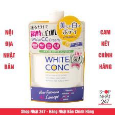Kem dưỡng trắng da toàn thân ban ngày White ConC White CC Cream 200g Nhật Bản