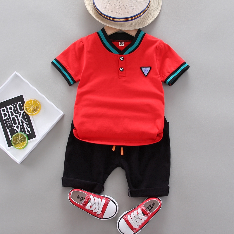  Set áo thun polo kèm quần short năng động cho bé trai 0-5 tuổi