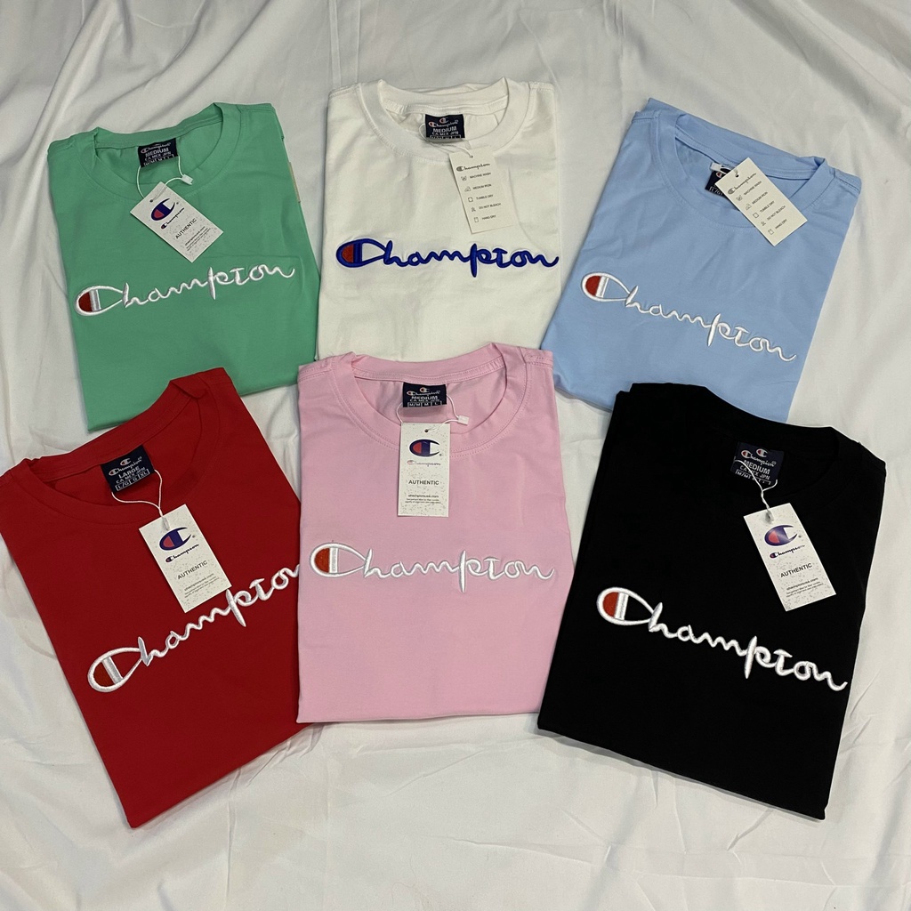 Áo thun tay lỡ CHAMPION ,Unisex nam nữ form rộng Oversize chất Cotton logo thêu