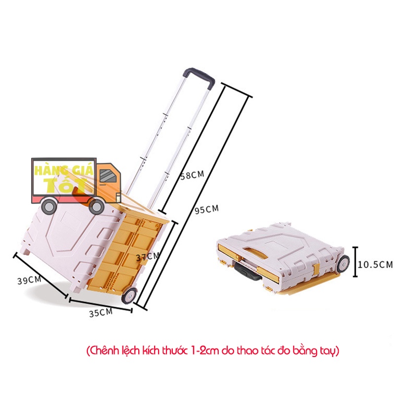 Thùng Đựng Đồ Gấp Gọn Có Bánh Xe Kéo Tiện Dụng