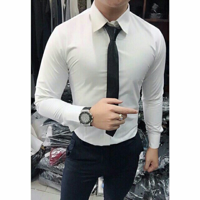 Áo sơ mi trắng nam 💚𝐅𝐑𝐄𝐄𝐒𝐇𝐈𝐏💚 sơ mi nam trắng big size mềm mịn, thoáng mát, không nhăn | BigBuy360 - bigbuy360.vn