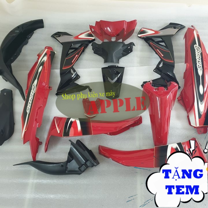 Dàn áo SIRIUS nhựa ABS cao cấp màu Đỏ Cờ  Cụm đèn hậu xe máy Sirius - SPA-DG-Siđỏ