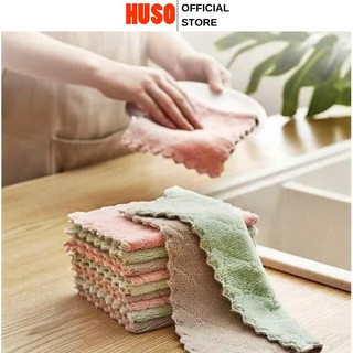 Khăn lau 2 màu đa năng - khăn lau siêu thấm nước - huka