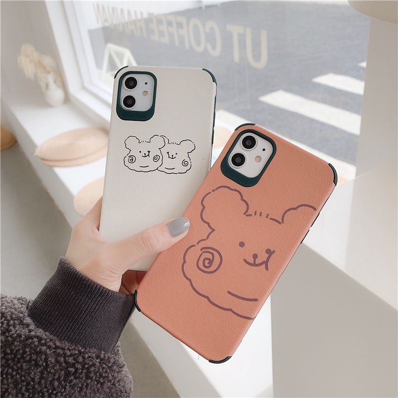 Ốp lưng iphone da Auto Focus gấu má xoăn cute 6splus/7/7plus/8/8plus/x/xr/xs/11/12/pro/max/plus/promax - Awifi Case V1-1 | BigBuy360 - bigbuy360.vn