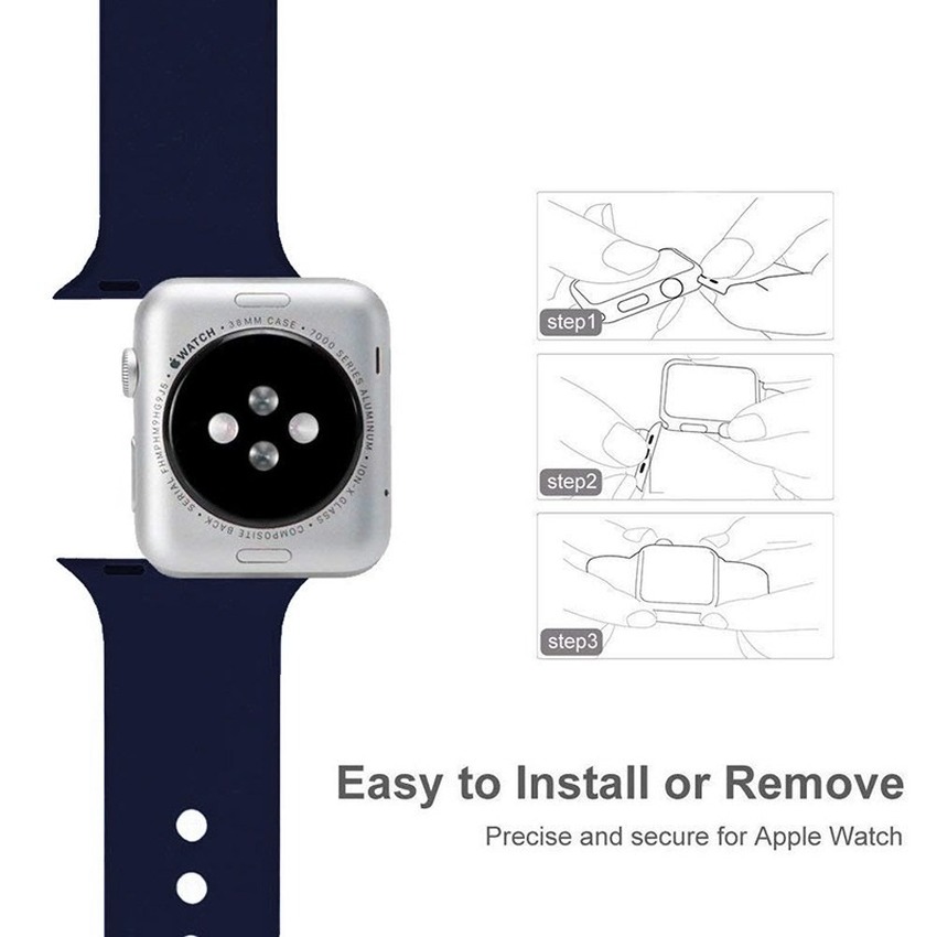 Dây Đeo Thể Thao Mềm Cho Đồng Hồ Thông Minh Apple Watch Series 7 6 SE 5 4 3 2 1 iWatch 45mm 44mm 42mm 41mm 40mm 38mm