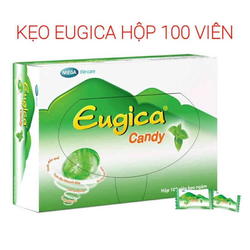 KẸO EUGICA HỘP 100 VIÊN VỊ BẠC HÀ MÁT LẠNH
