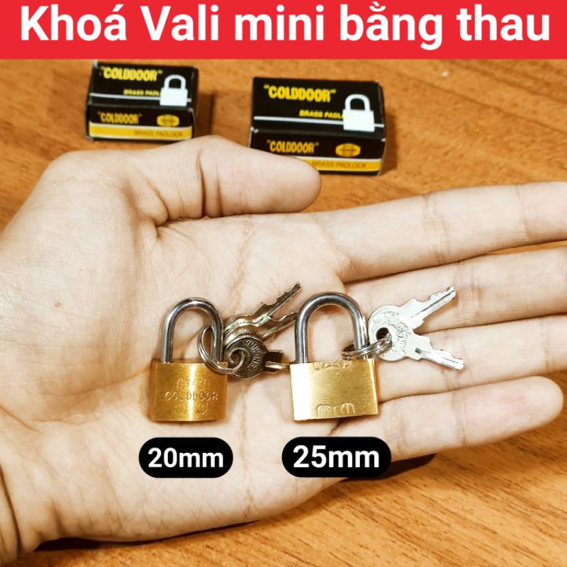 Ổ khoá mini vali loại tốt bằng thau kích thước 20mm và 25mm