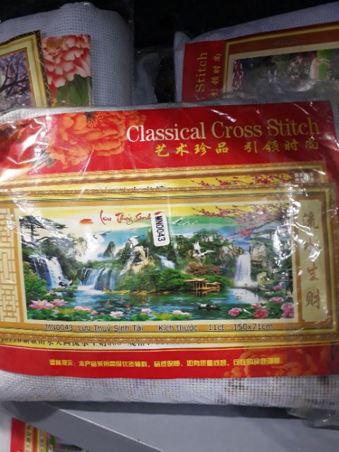 Tranh thêu chữ thập Phong cảnh Lưu thủy sinh tài MN0043 ( 150x71) MN0044 (