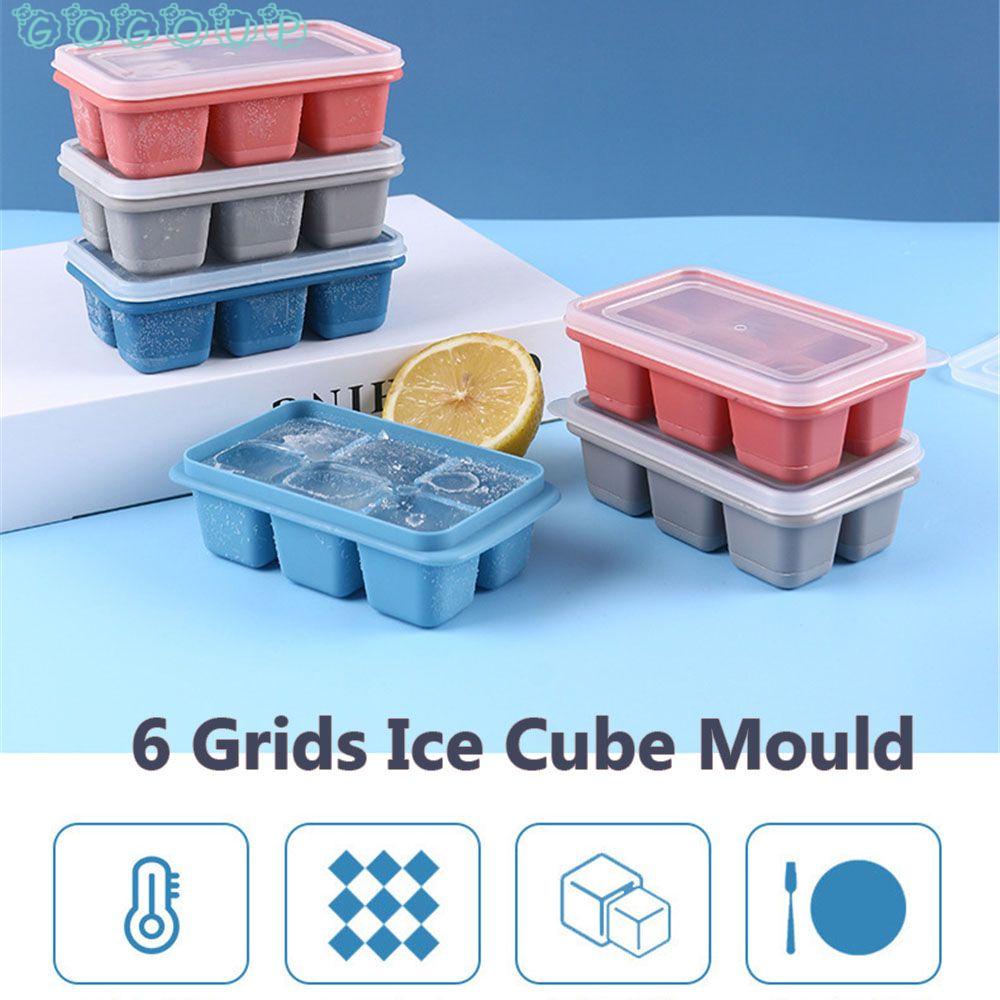 Khuôn Silicon Mềm Làm Đá/Cà Phê 6 Ngăn Nhanh Chóng Có Nắp Nhiều Màu Cho Nhà Bếp