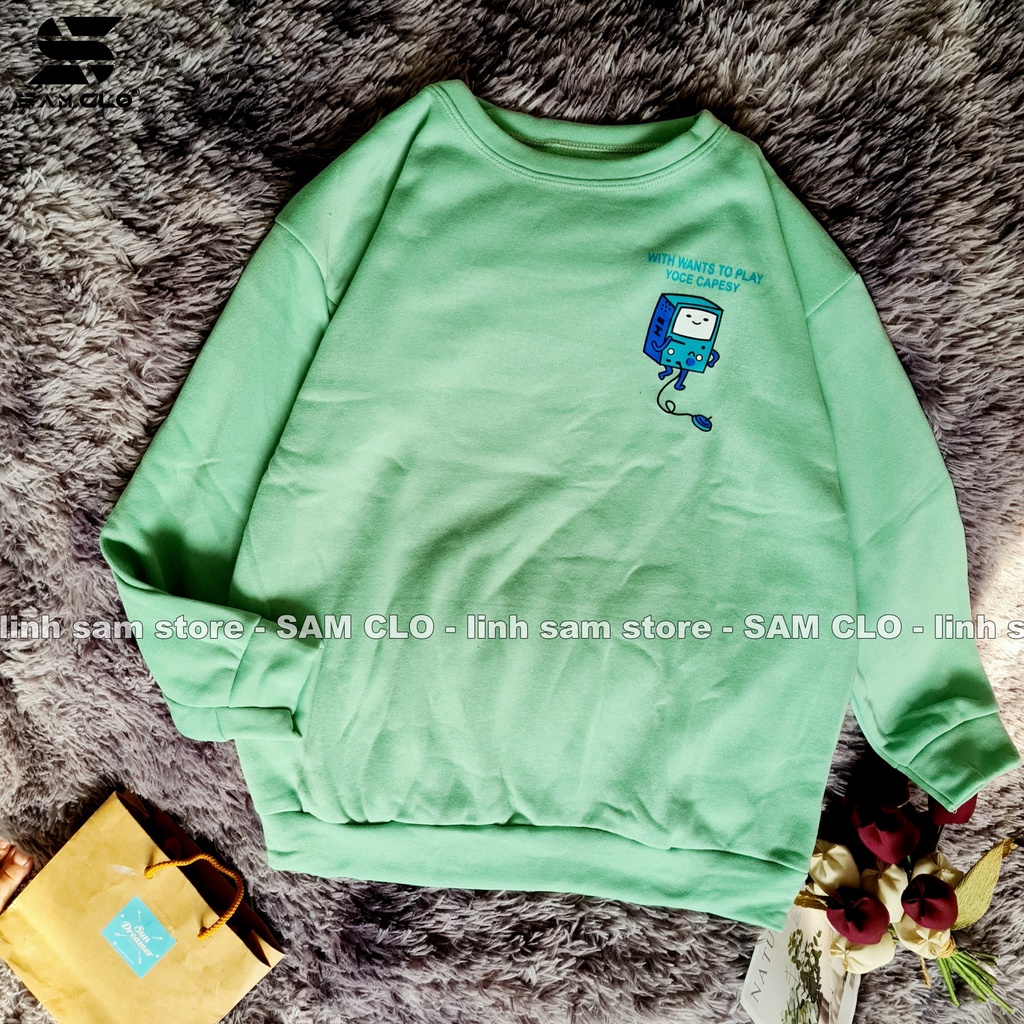 Áo SWEATER SAM CLO nữ không mũ NỈ 1 LỚP tay dài thu đông ULZZANG freesize dáng unisex in hình Máy chơi game HOODIE | BigBuy360 - bigbuy360.vn