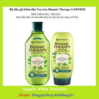 Gội xả garnier botanic therapy tea tree 💖freeship💖 siêu kiềm dầu, trị gàu