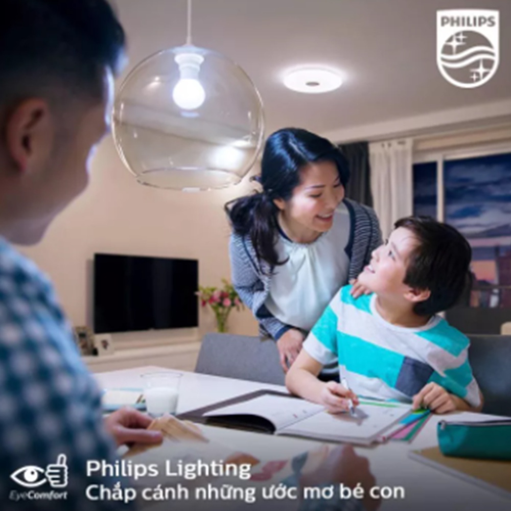 Bộ 03 bóng Philips LED bulb Essential E27 9w ánh sáng trắng 6500K