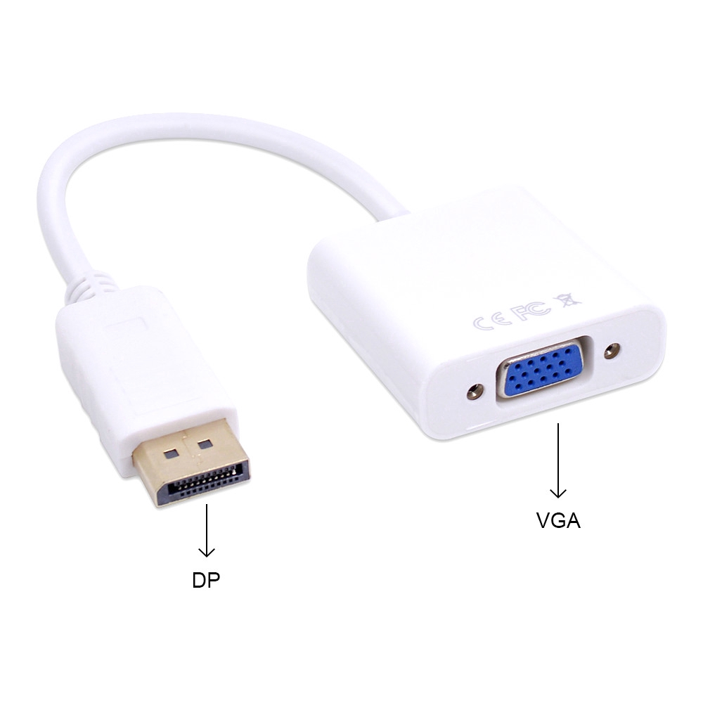 DP to VGA Video Adapter 1080p Thunderbolt Male Display Port to Female VGA Cable Displayport to VGA