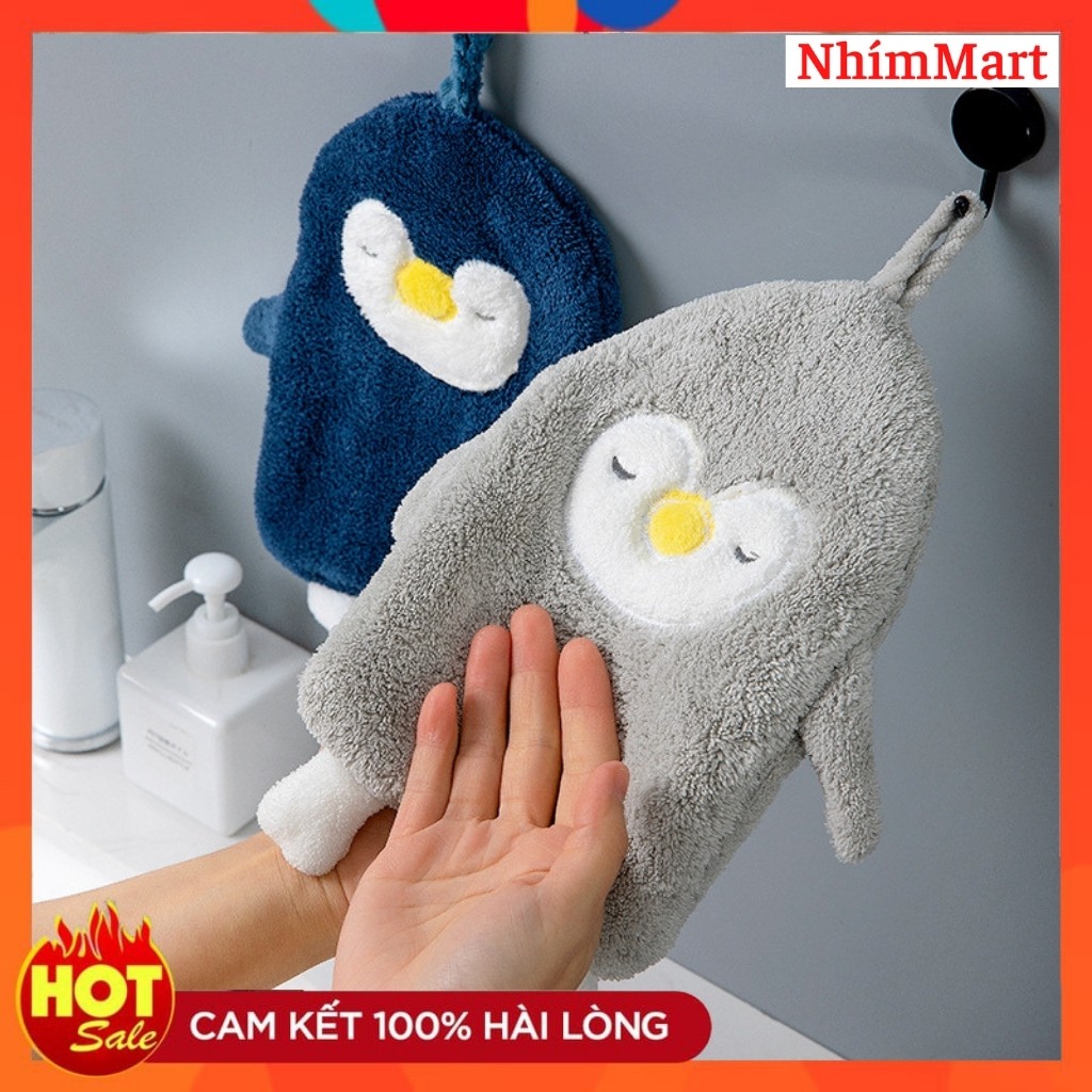 Khăn Lau Tay Treo Phòng Tắm, Phòng Bếp Hình Chim Cánh Cụt Dễ Thương